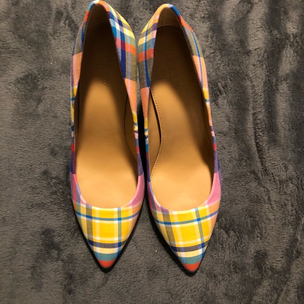 JCREW plaid heels. Size 8.5
